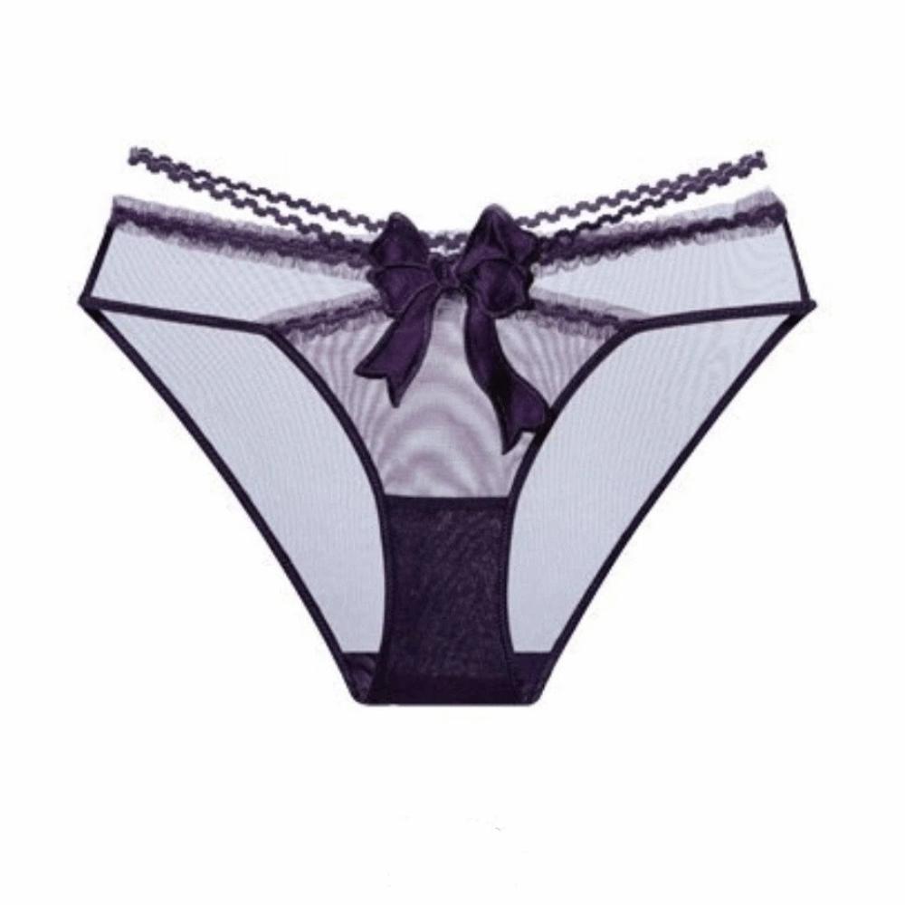 Mesh Women Underwear Hollow Bow Lace Panties Female Lingerie Lace Briefs  Lady