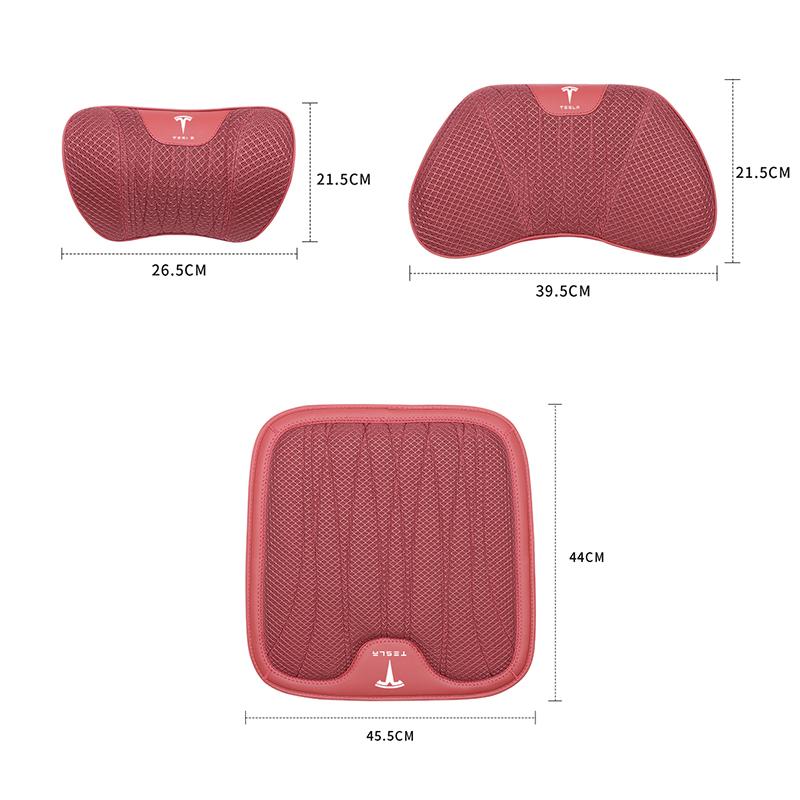 AAAID1 Car Seat Set Ice Silk Headrest Lumbar Cushion Auto Interior Key For Tesla Model X 3 Y S Cybertruck Coil Bonina Juguete Roadster