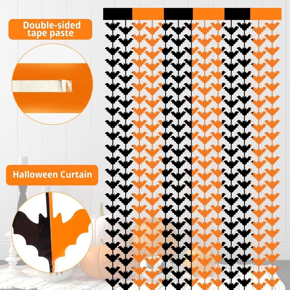Hanging Halloween Party Backdrop Unbreakable Photo Booth Props Lightweight Streamers Curtains Home