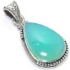 Natural Chrysoprase Gemstone 925 Solid Sterling Silver Gift Pendant 1.50" U1z27