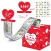 Valentine's Day Money Box for Cash Pull Money Box for Cash Gift with Greeting Card Valentine Surprise Money Roll Gift Box DIY Money Box Toy Playsets
