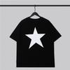 Men's Cotton Loose Top Five-pointed Star Printed Short Sleeve O-neck T-shirt for Man