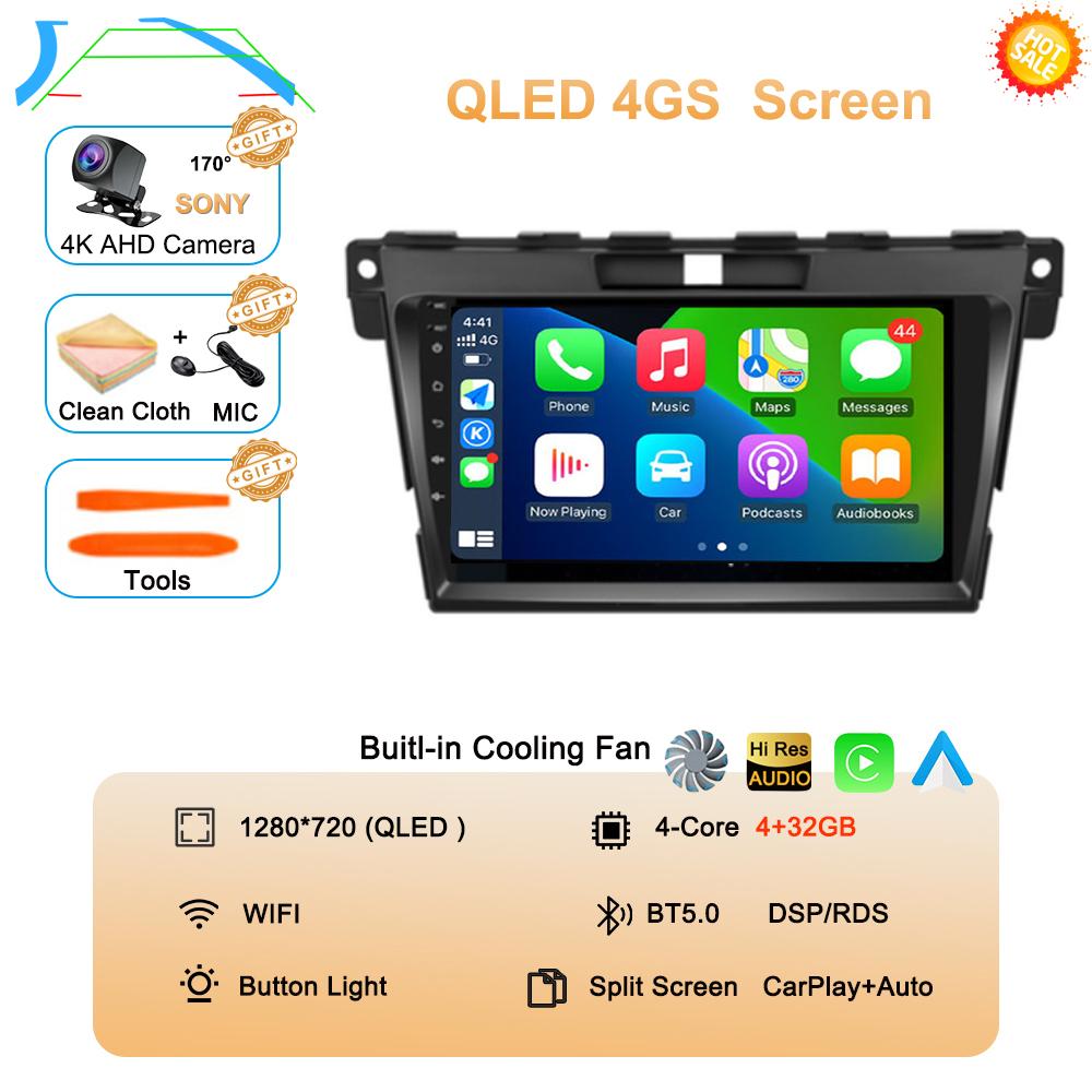 Android 14 DSP Car 2DIN GPS Navigation Radio Multimedia Video Player QLED For MAZDA CX-7 Cx7 Cx 7 2007 2008 2009 2010 2011-2014