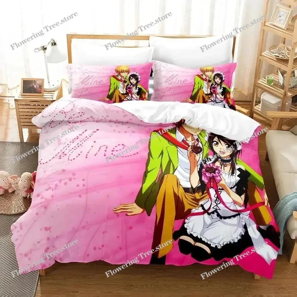 Anime Kaichou wa Maid-sama Usui Takumi Misaki Bedding Set Boys Girls Twin Queen Size Duvet Cover Pillowcase Bed Boys Adult