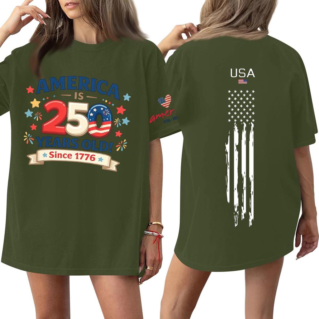 Women's Casual Fashion Round Neck Casual Print Short Sleeve T-Shirt Top