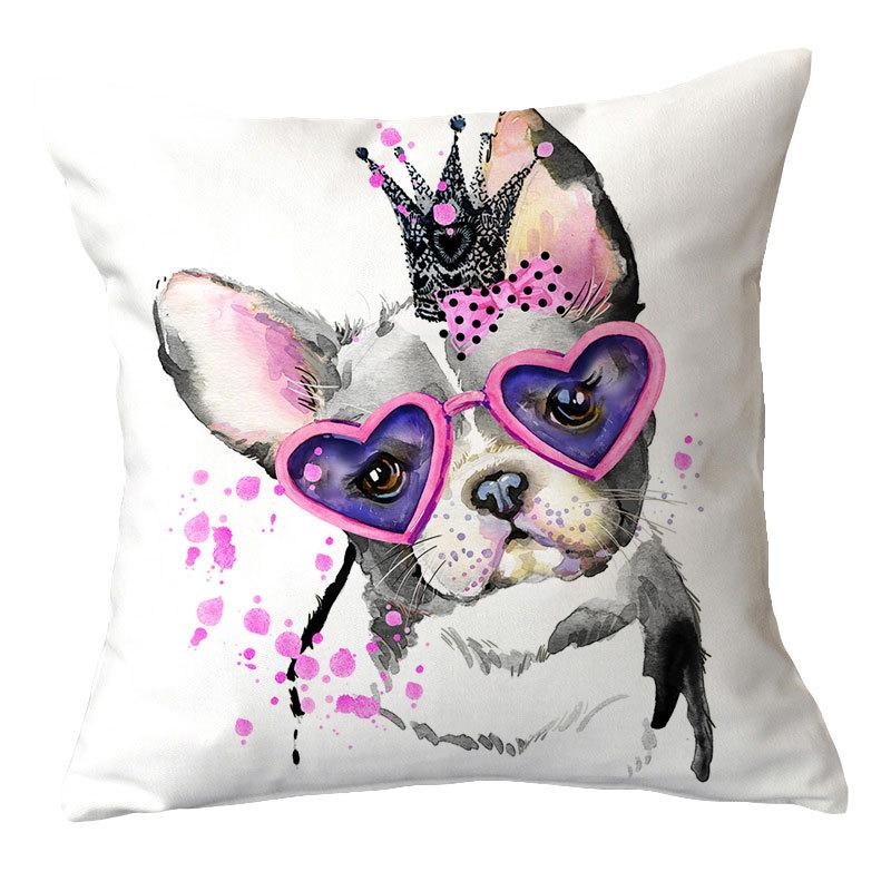 Painted Dog Creative Plush Cushion Pillowcase Office Waist Pillowcase Home Textile