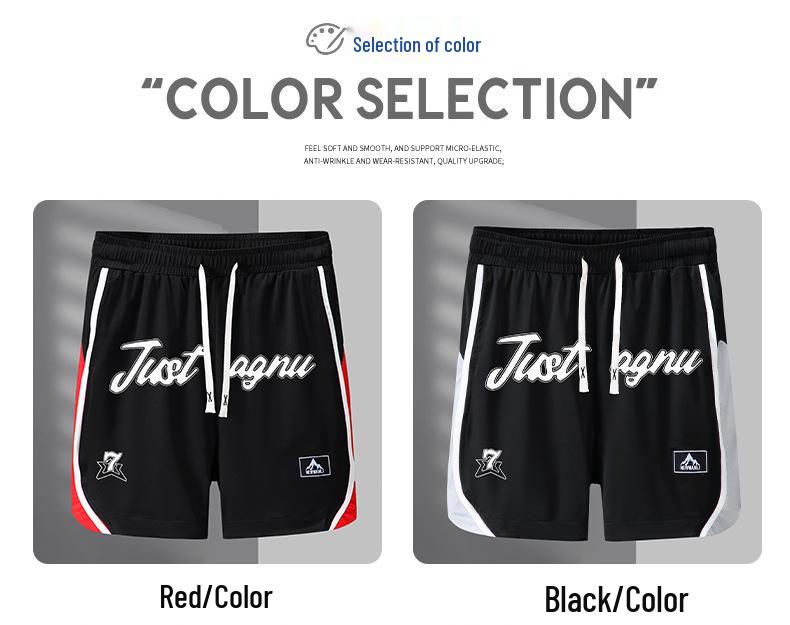 Plus Size Color Block Letter Print Summer Shorts - Loose Fit Five-Point Pants