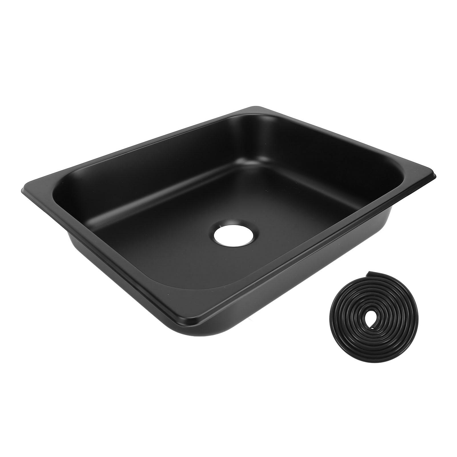 

Раковина для автодома из нержавеющей стали 304, эффективный слив, квадратная кухонная раковина для мытья, с отверстием 40 мм для каравана, автодома, лодки чёрный