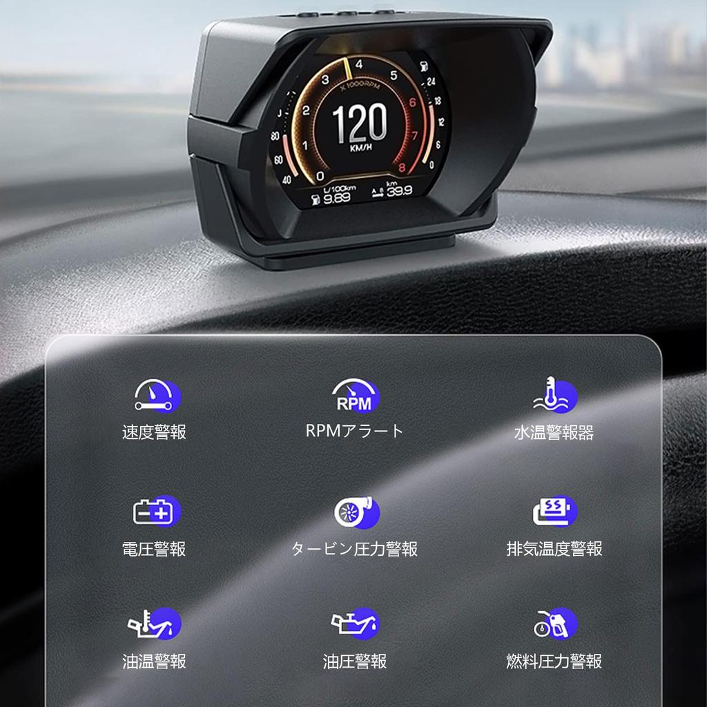 A450 OBD2 Multimeter, Tachometer, Car, Multimeter OBD2, HUD OBD2 Car Head-Up Display, OBD+GPS+Tiltmeter, Rotational