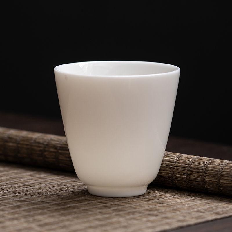 Handmade Mutton Fat White Porcelain Kung Fu Tea Cup - Ceramic Household Small Tasting Set