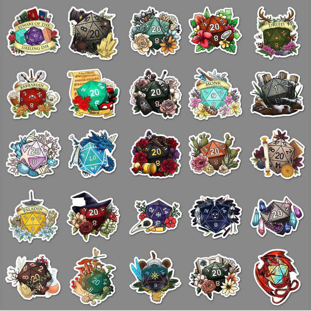 50 Sheets Trendy Dice Graffiti Stickers for Phone Cases, Skateboards, Luggage - Cool and Creative Decoration