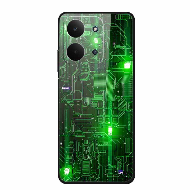 Xiaomi Redmi 15C 4G Kılıfı İçin Cam Arka Kapak 15 C Kılıf Sert Temperli Cam Kılıf Redmi 15C Telefon Kılıfı İçin Redmi15C Yumuşak Tampon