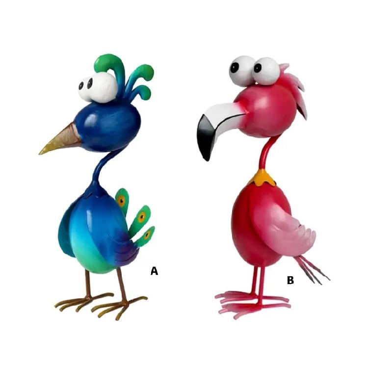 Handcrafted Iron Flamingoes Peacocks Chicken Outdoor Statue Artistic Garden Decoration Weatherproofed For Lawn