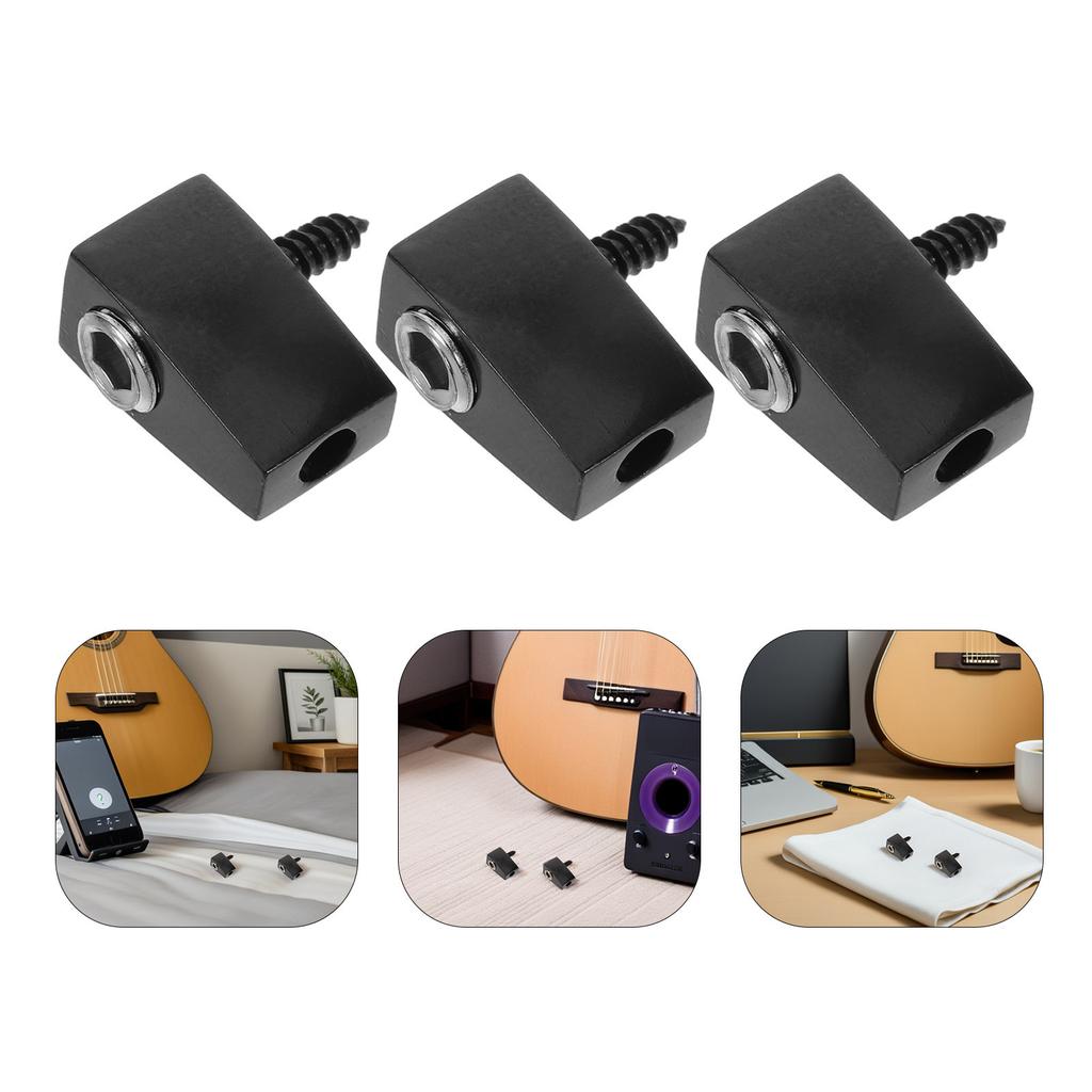 3Pcs Headless Guitar Locking Nut Split Design Metal Electric Bass String Lock Stable Intonation Tonal Stage