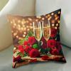 1 Stylish Valentine's Day Romantic Champagne and Rose Pizza Pillowcase