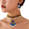 Set di Gioielli Colorati Etnici con Nappe: Collana e orecchini