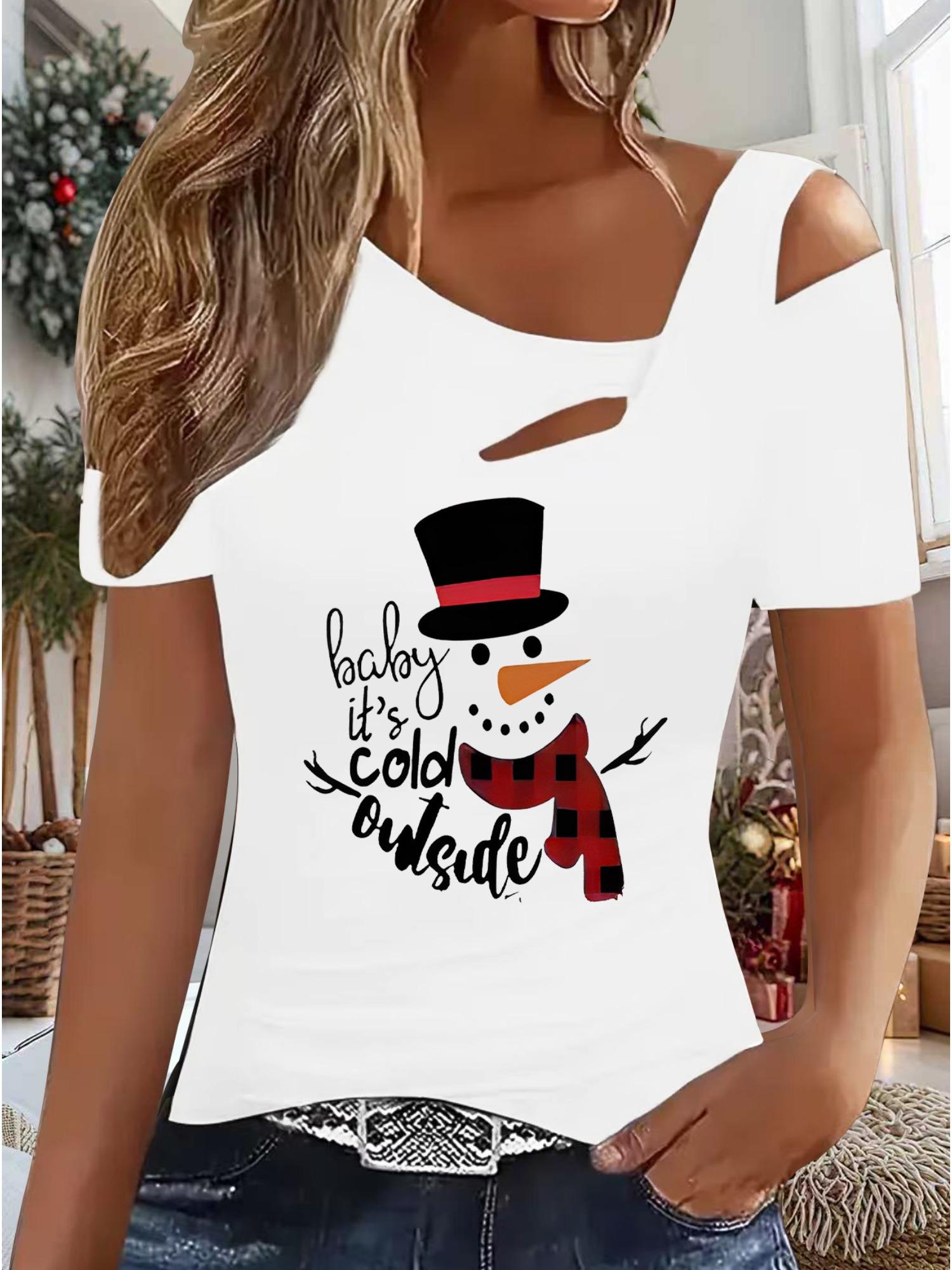 

Женский Новый Повседневный Топ Рождество Хэллоуин Рождественский Подарок Топы Рубашка Блузка XXL белый