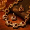 Cross Border Antique Studded Square Earrings Necklace From Europe America With A Light Luxury High-end Feel. Vintage Jewelry Set Women