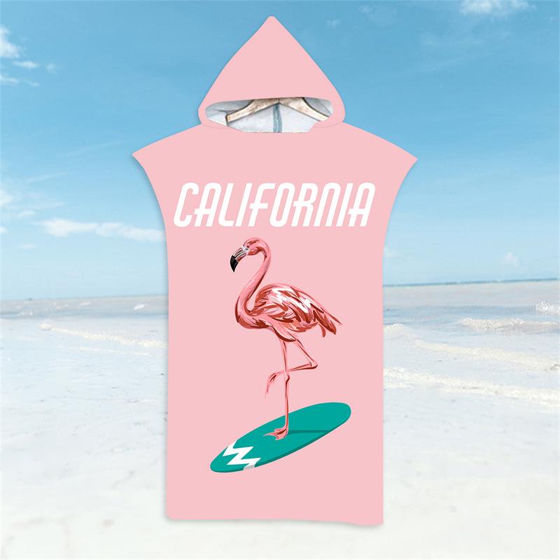 Microfiber Quick-Dry Hooded Beach Poncho Bathrobe for Adults