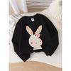 European sizes Kids' Crewneck Sweatshirt | Cute Bunny with Cherry Ears and Bow, , Sportswear and Casual Wear, Soft and Comfortable, Clothing