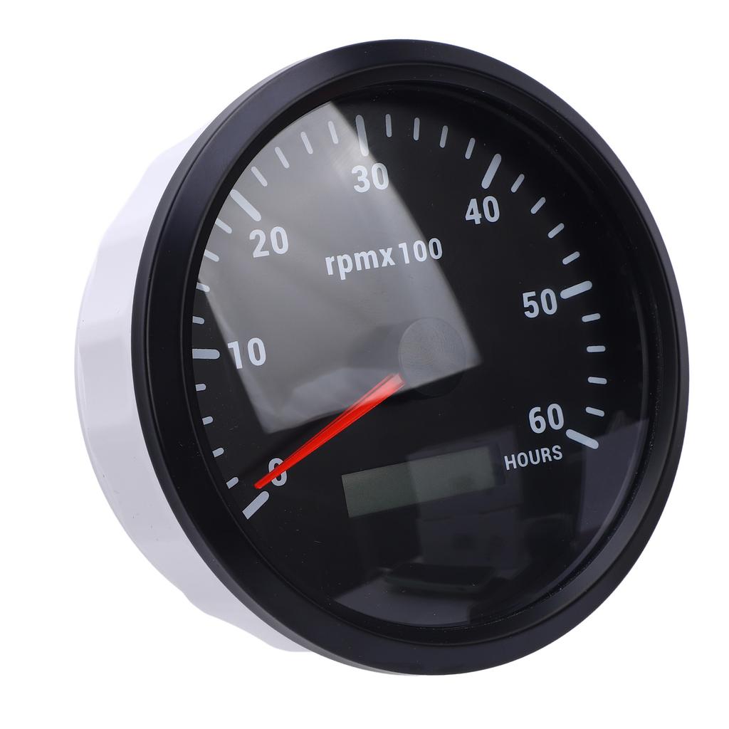 110mm 4 3 8in Tachometer 7 Color Backlight 6000RPM Gauge with Hour Meter for Truck Tractor Trailer Car RV Boat DC 9 To