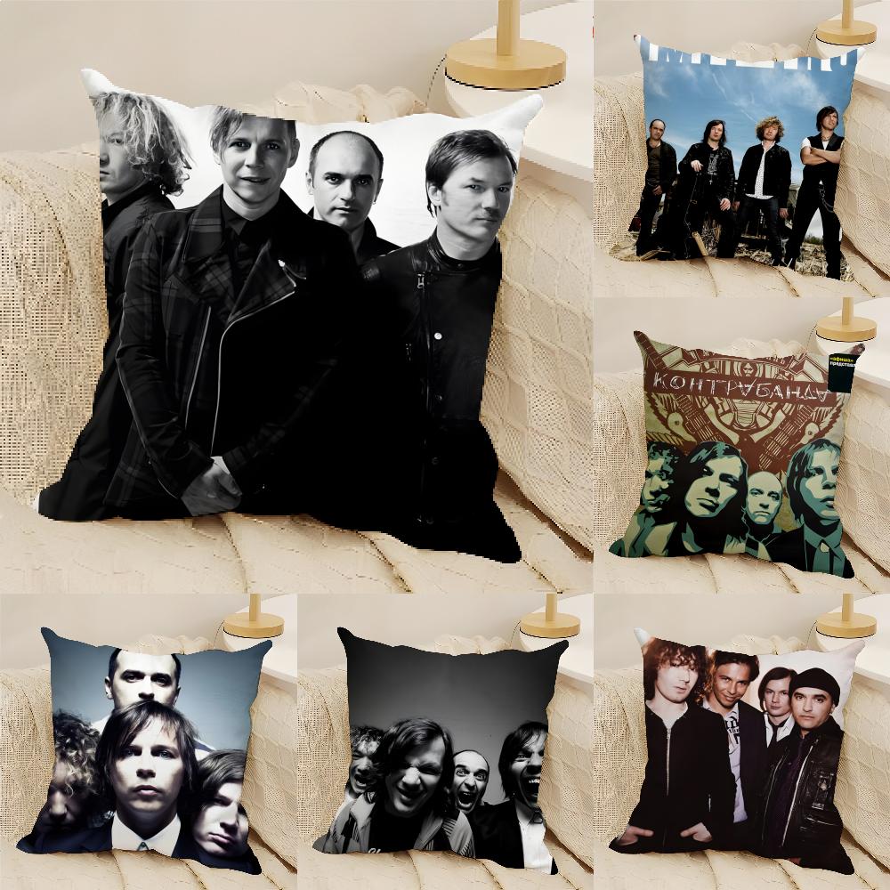 M-Mumiy T-Troll Band Pillow Case Linen Cushion Covers For Decorative Sofa Home Pillows Case Car Chair Pillows Cases