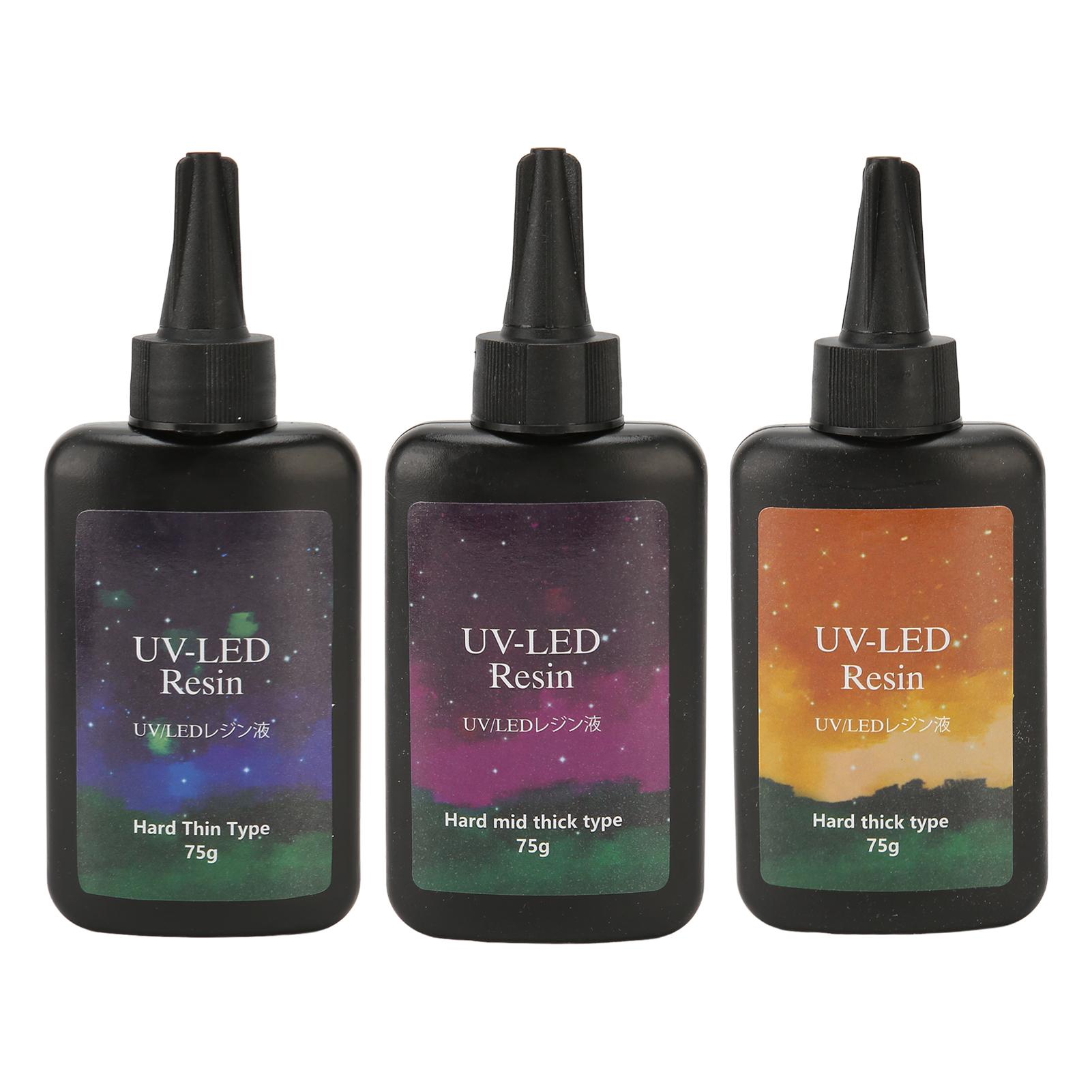 

UV Resin Transparent Quick Curing Odourless Anti Yellowing Widely Used UV Epoxy Resin for DIY Jewelr 75g Watery Hard Type