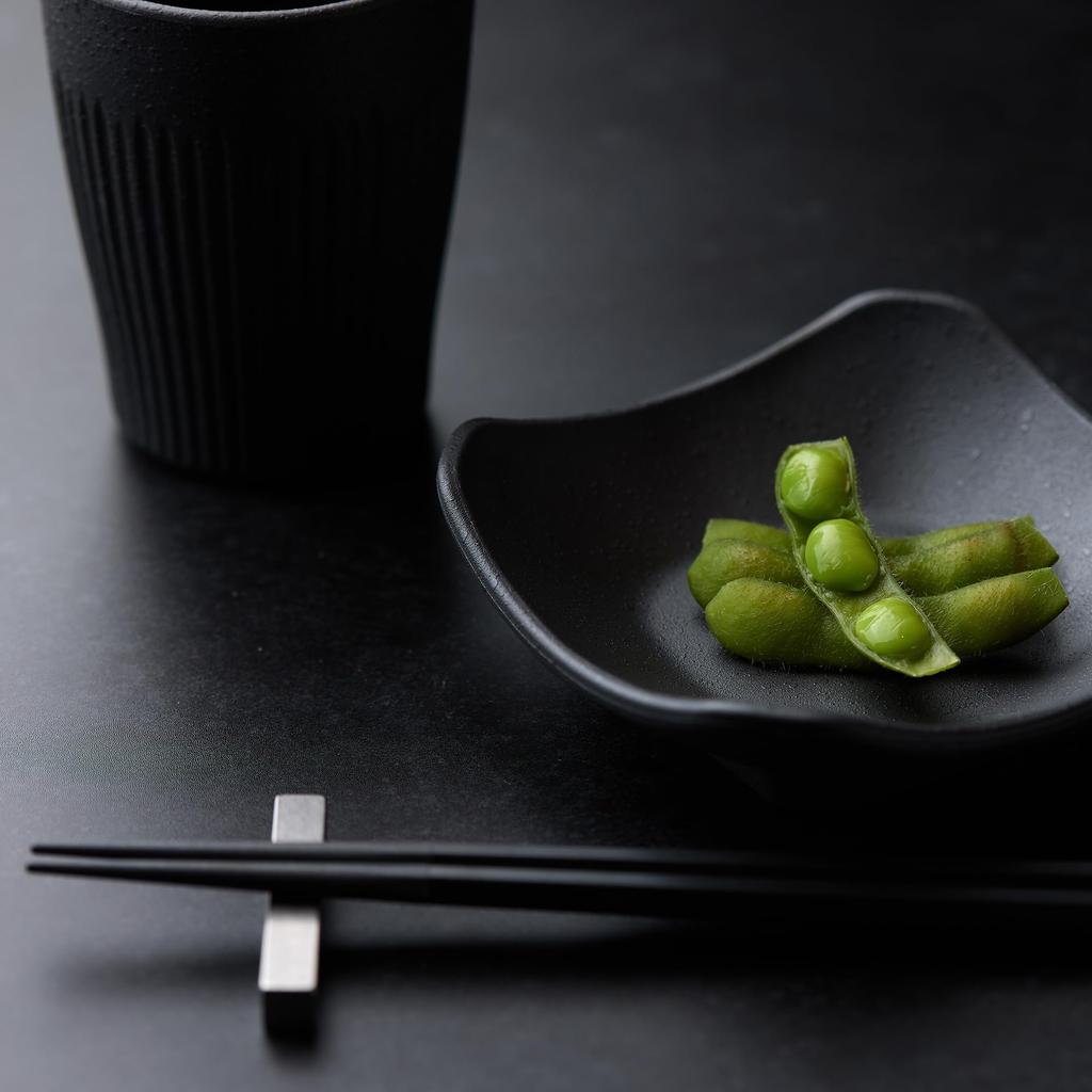 [ware hendey] Schlichte quadratische kleine Schale, 11 cm, Unzerbrechlich, Hergestellt in Japan, Premium Schwarz, Hitzebeständig (240 Grad), Spülmaschinenfest, Mikrowellengeeignet,