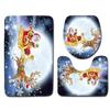 4pcs Shower Christmas Curtain Toilet Cushion Set Cover Mat Pad Rug Xmas Bathroom