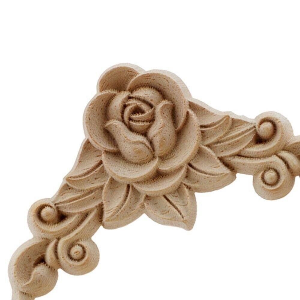 Furniture Parts Wooden Figurines Crafts Corner Appliques Frame Wood Carved Woodcarving Decorative
