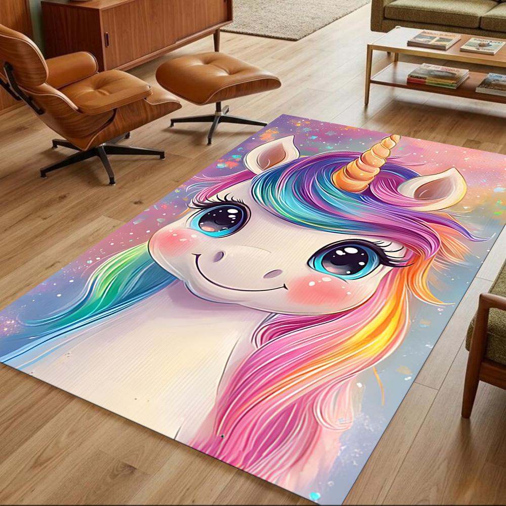Magical Unicorn Dreamscape Non-Slip Home Carpet Design for Office Decor Living Room Bedroom Gift