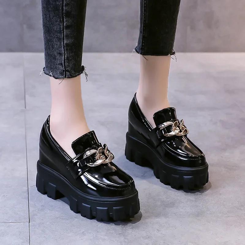 Fashion 10cm Women Oxford Shoes 2024 Women Flats Lolita Mary Jane Shoes for Woman Spring Platform Ladies Loafers Vintage Soft Slip On