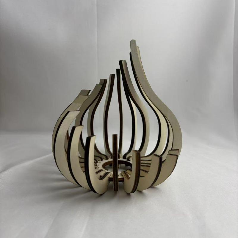 1pcs Artwork Wooden DIY Handmade Candle Holder Decorative Arrangement Ornament Creative Candlestick for Home Event Decoration