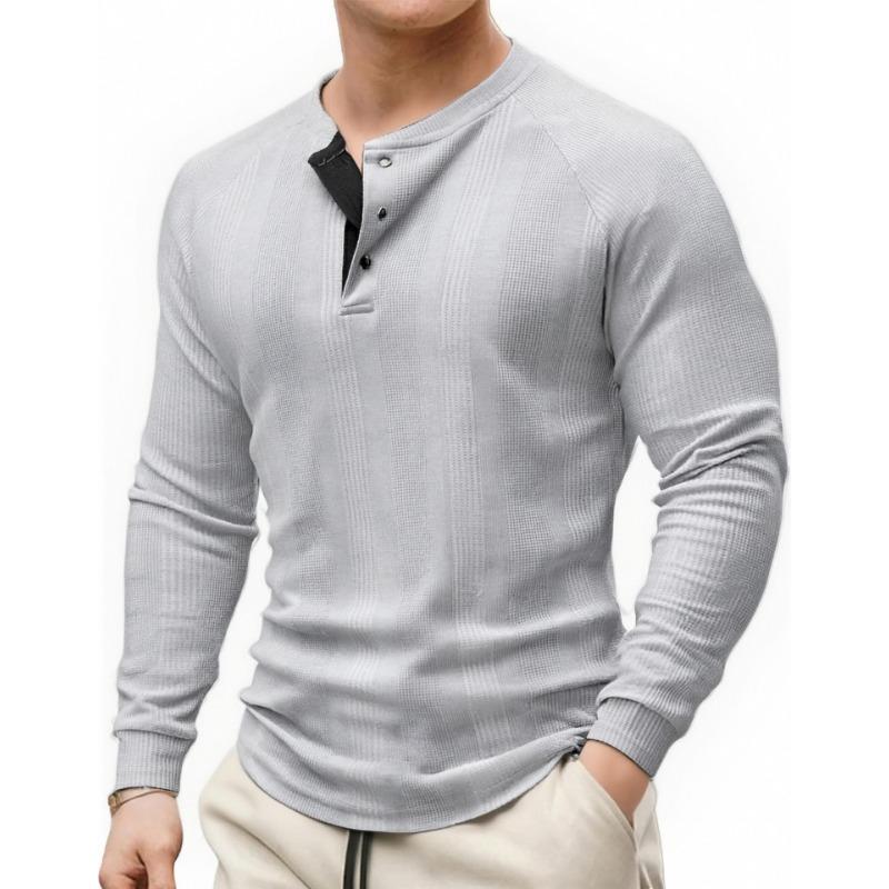 

New Round Neck Long Sleeve T-shirt Striped Men s POLO Shirt XXXL сірий