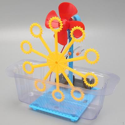 Wissenschaftliche Experimentierkästen Handkurbel Seifenblasenmaschine Modell Kleine Erfindungen Pädagogische DIY Technologie