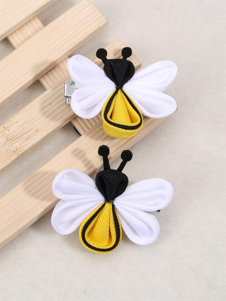 Hair Clips 2Pcs Colorful Polyester Hairpin for Girls Unique Bee Hairpins Kids Barrettes Children Cute Hairgrips Hair Accessories