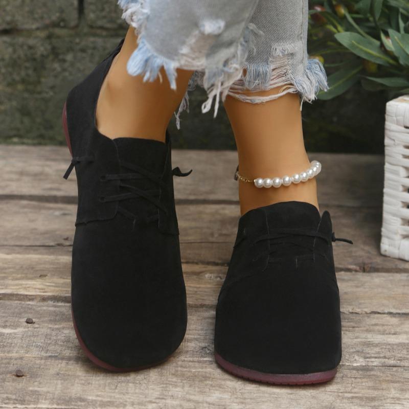 

Жіночі Широкі Вінтажні Лофери на Шнурівці з Низьким Верхом Повсякденні Взуття для Водіння 43 чорний