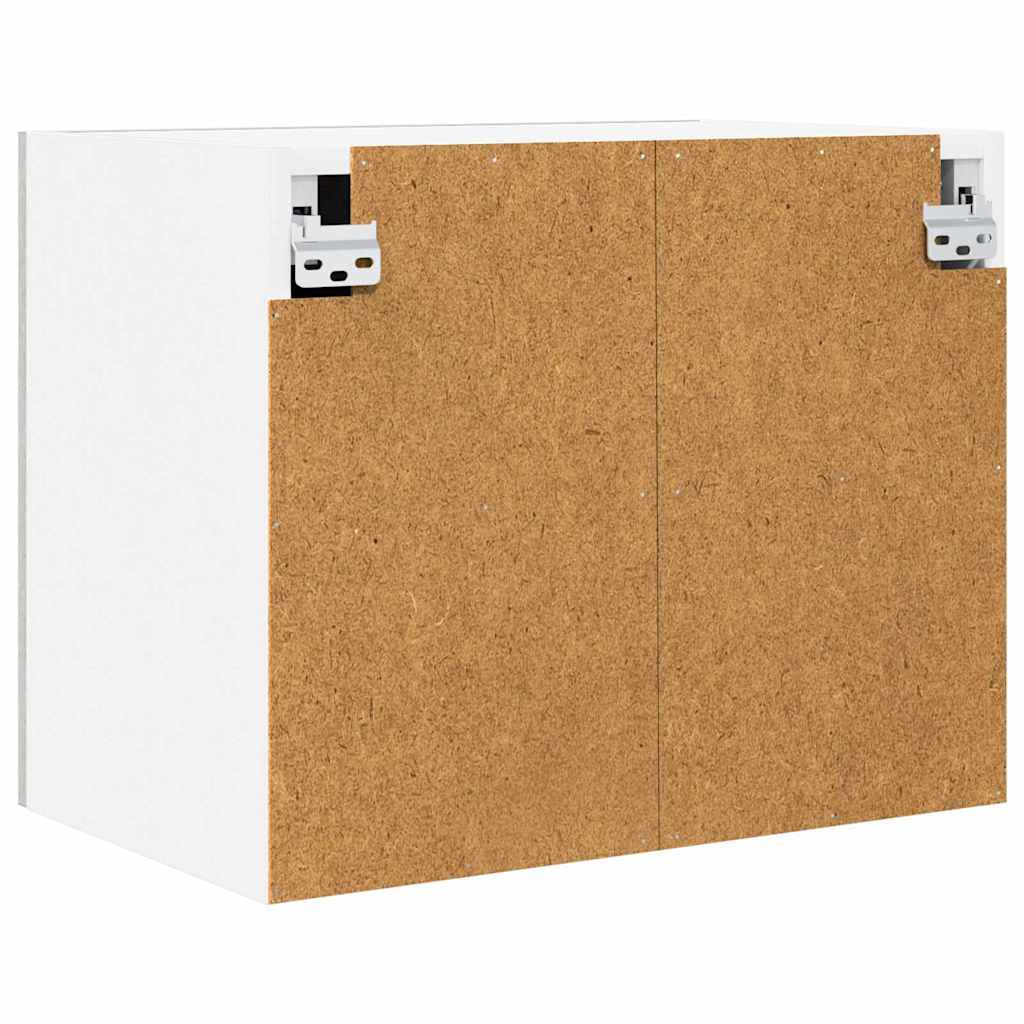 Hanging Cabinet with Door 2 pcs Concrete Grey and White 50 x 31 x 40 cm