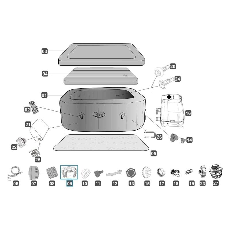 Náhradní díl dávkovače chlóru do bazénu Chemický dávkovač chlóru P61960 Vhodný pro nadzemní bazény
