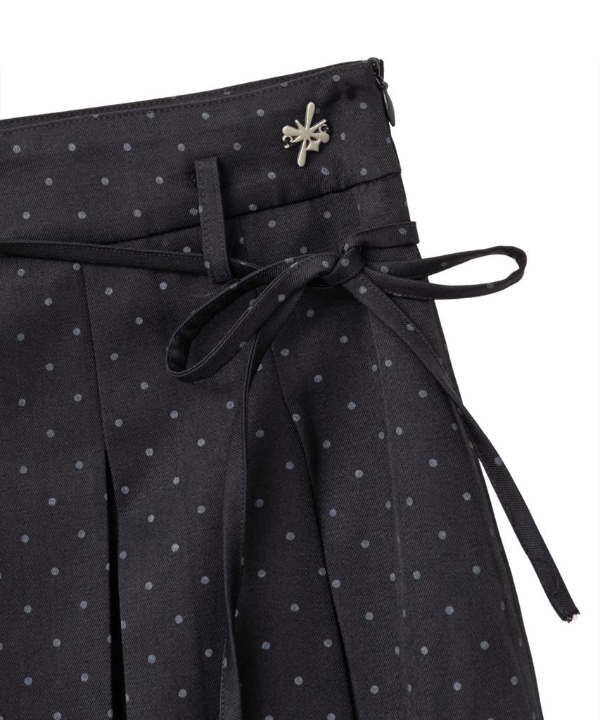 Lougeu Dot Chiffon Layered Skirt_Black