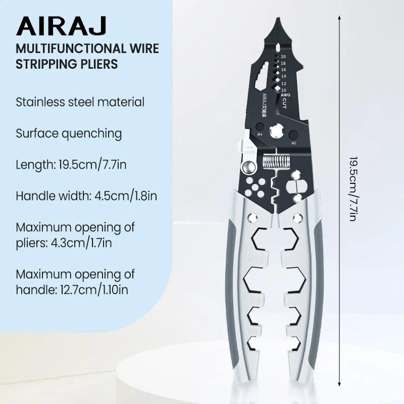 

Многофункциональные плоскогубцы для зачистки проводов AIRAJ26in1, профессиональный инструмент промышленного класса для зачистки проводов, специализированный инструмент электрика