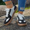 Mode Damen Schuhe 2025 Neue Schnürschuhe Damen Vulkanisierte Schuhe Gemischte Farben Outdoor Flach mit Sneakers Übergröße Vielseitige Freizeitschuhe