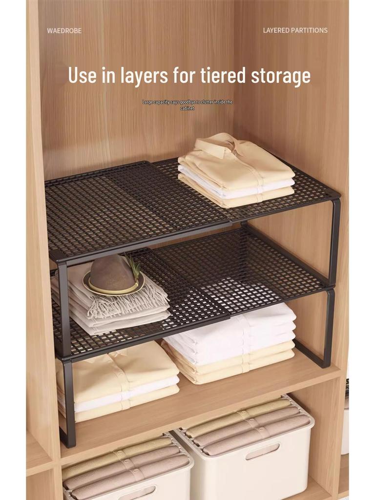 Retractable Wardrobe & Cabinet Organizer: Space-Saving Pull-Out Partition for Clothes & Shoes