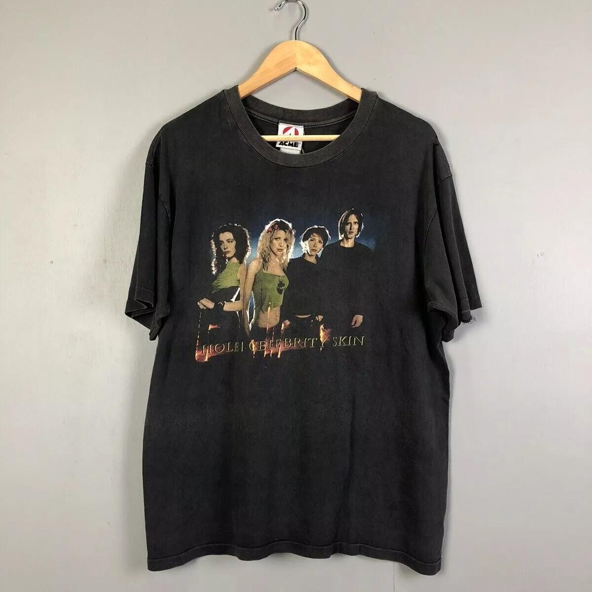 Hole Band 1999 Hole Celebrity Skin Work Tour Black Unisex Tshirt Reprint S-5XL XXXXL