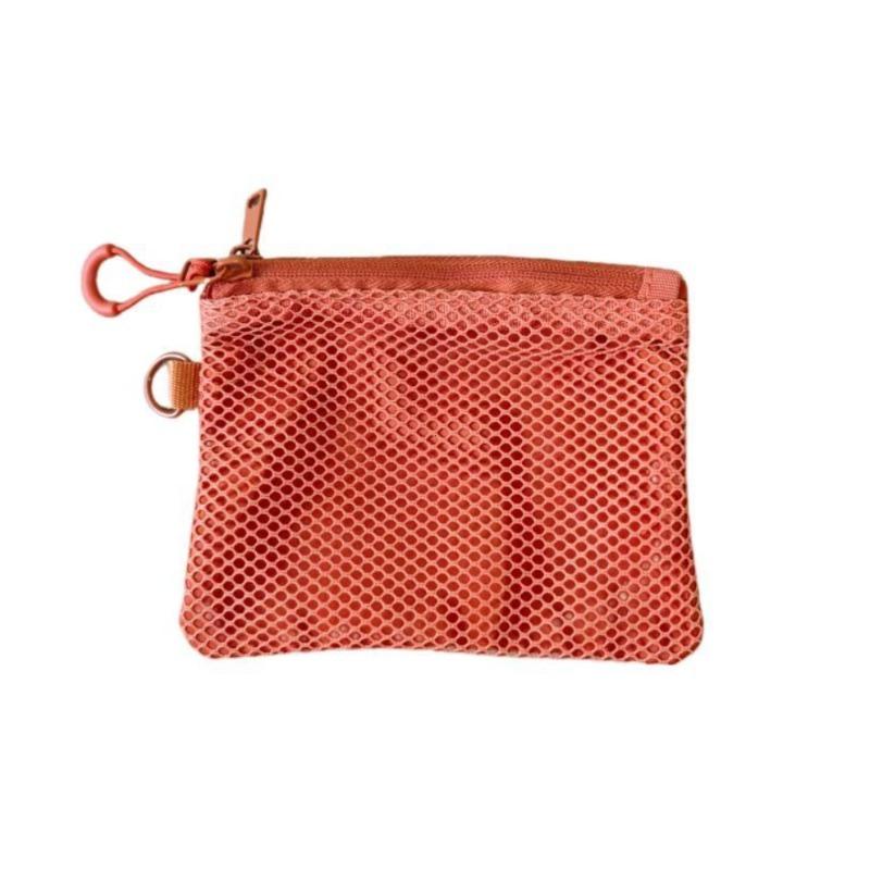 

Portable Mesh Storage Pouch with Zipper Lightweight Sundries Storage Bag Multi-purpose Square Coin Purse 2025 Mesh Cosmetic Bag помаранчевий