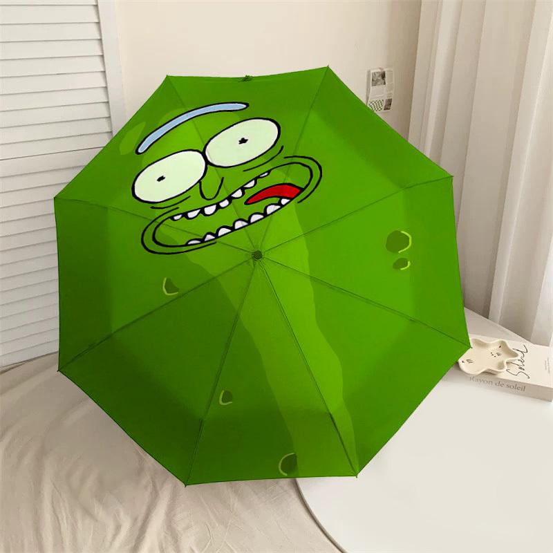 1PC Warner pickle rick Automatic Open/Close Umbrella with Windproof, 29-Rib Sturdy Canopy, Durable Ribs1246A