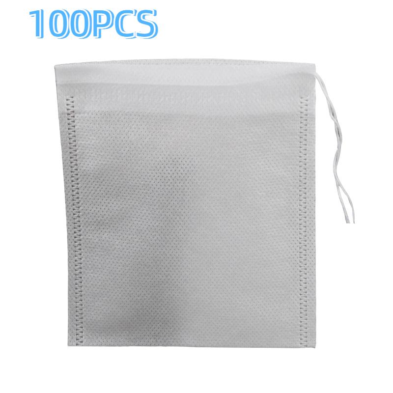 100pcs Disposable Drawstring Teabags Empty Tea Bags for Tea Bag Food Grade Non-woven Fabric Paper Coffee Filters Teaware