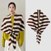 Striped Print Women Shawl Wool Blended Pashmina Wraps New Knitted Shawl  Autumn Winter