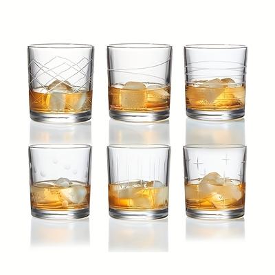 6-teiliges Trinkglas-Set aus bleifreiem Kristallglas – handgeschliffenes 12-oz-Trinkgeschirr für den täglichen Gebrauch für Cocktails, Eiskaffee, Eistee – spülmaschinenfest