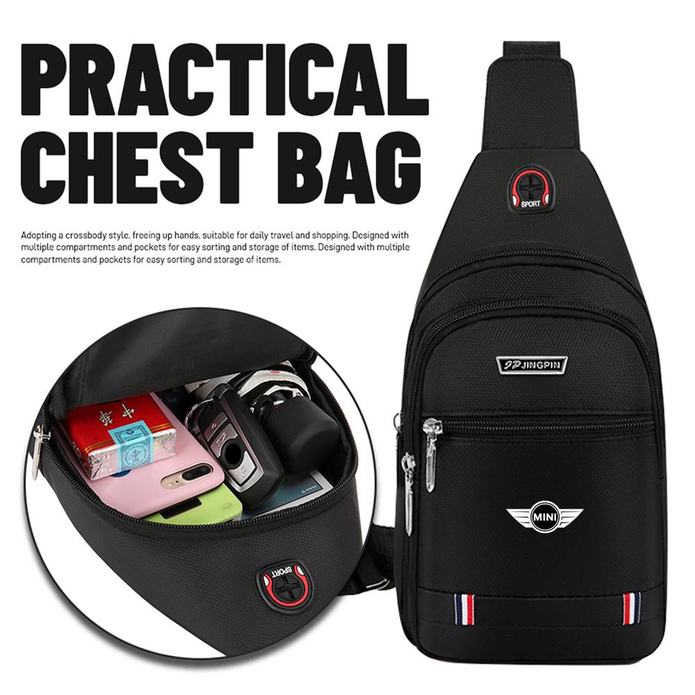 For Mini Cooper JCW WORKS R55 R56 F55 F56 R57 R58 R59 R60 Car Styling One-Shoulder Crossbody Bag Decoration Auto Accessories